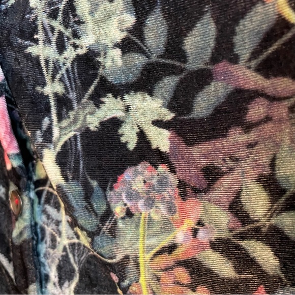 SOFT SURROUNDINGS Jardim Velvet Button Down Tunic Shirt - Petite Small - Picture 4 of 14